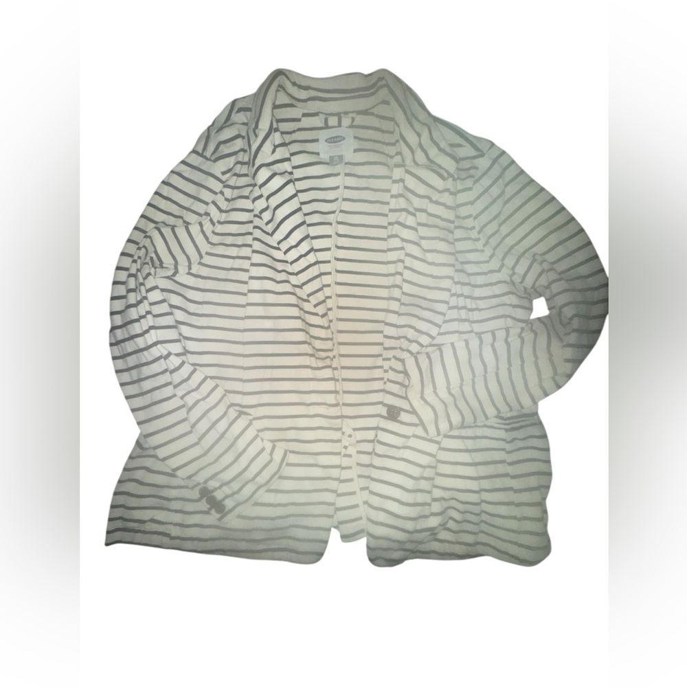 Old Navy Black and White Striped Blazer
